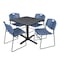 Cain Cain Square Table & Chair Set, Wood, Metal, Polypropylene Top TB3636GY44BE - alternate 1